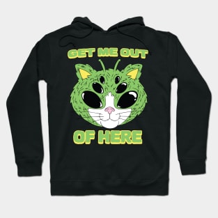 UFO Get Me Out Of Here Alien Cat Hoodie